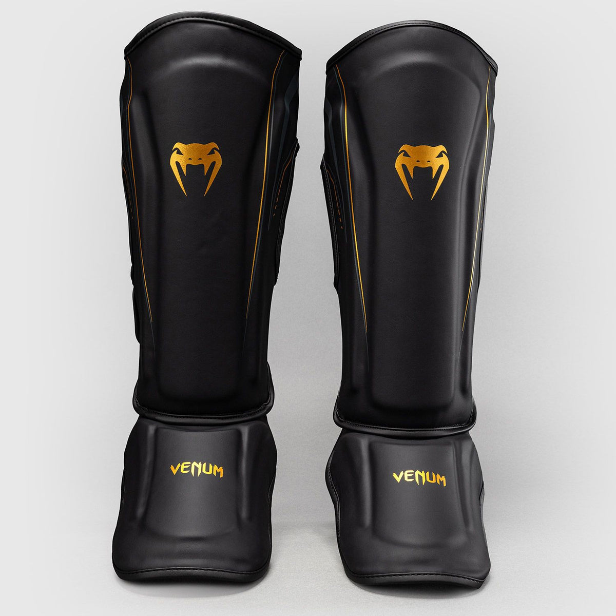 Venum Streamline Shin Guards Black/Gold - The Fight Club