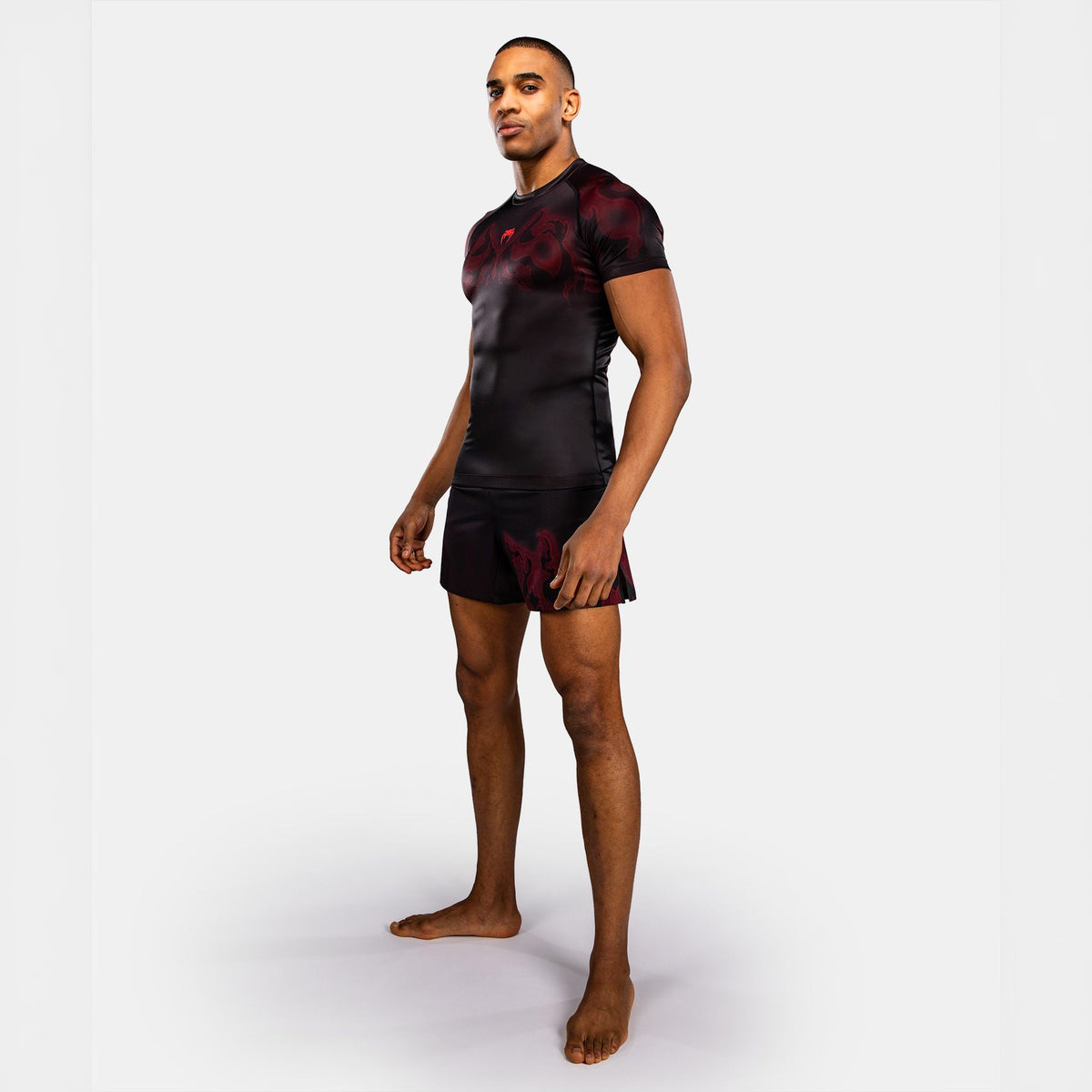 Venum Spectre Short Sleeve Rash Guard Black/Red - The Fight Club