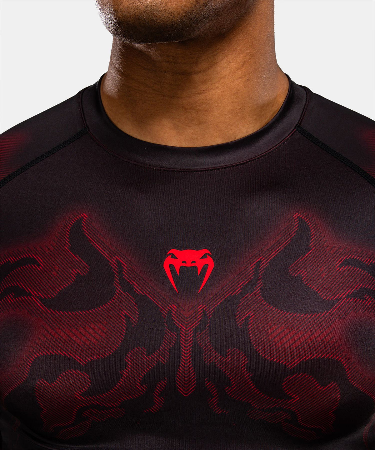 Venum Spectre Short Sleeve Rash Guard Black/Red - The Fight Club