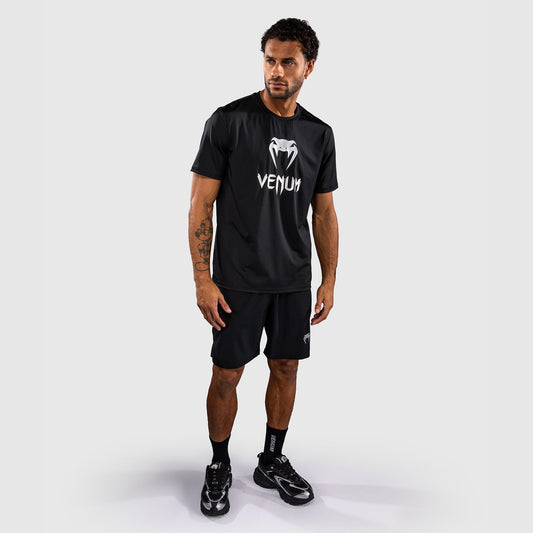 Venum Classic Dry Tech T-Shirt Black/Silver - The Fight Club