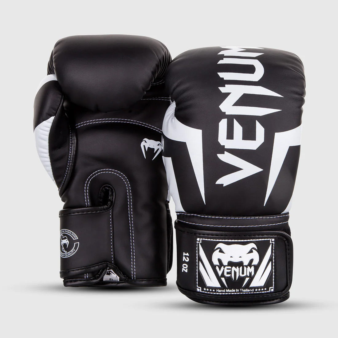 Venum Elite Boxing Gloves Black/White - The Fight Club