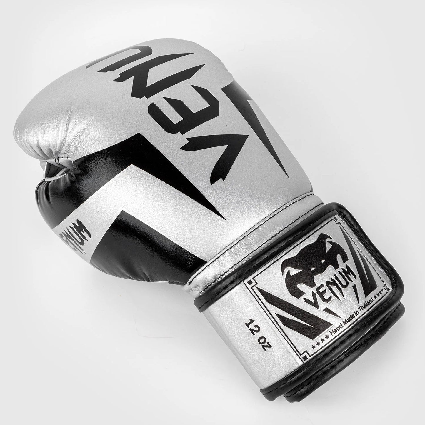 Venum Elite Boxing Gloves - Silver/Black - The Fight Club