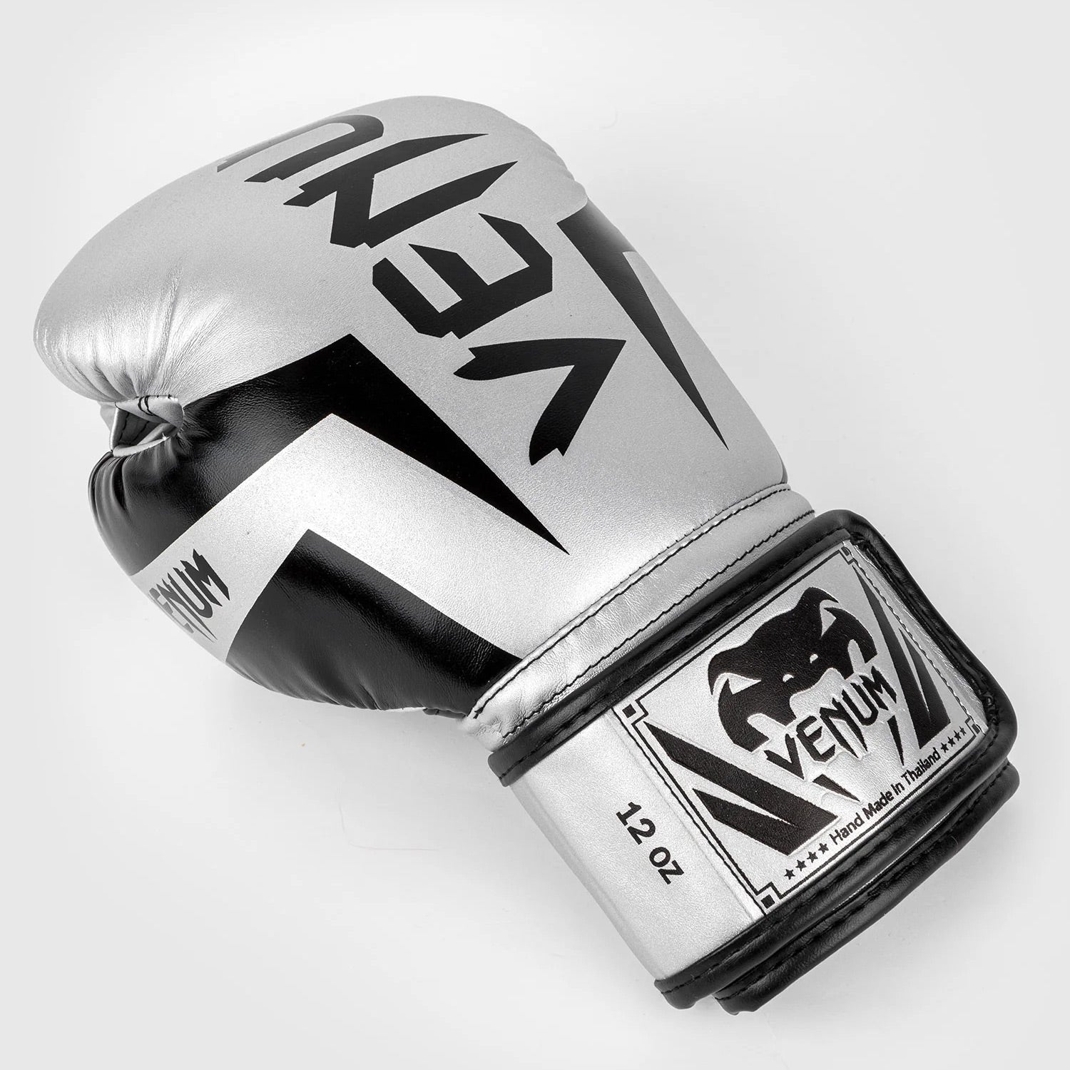 Venum Elite Boxing Gloves - Silver/Black - The Fight Club
