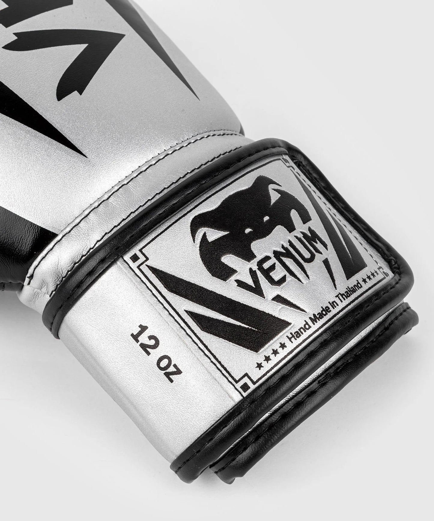 Venum Elite Boxing Gloves - Silver/Black - The Fight Club