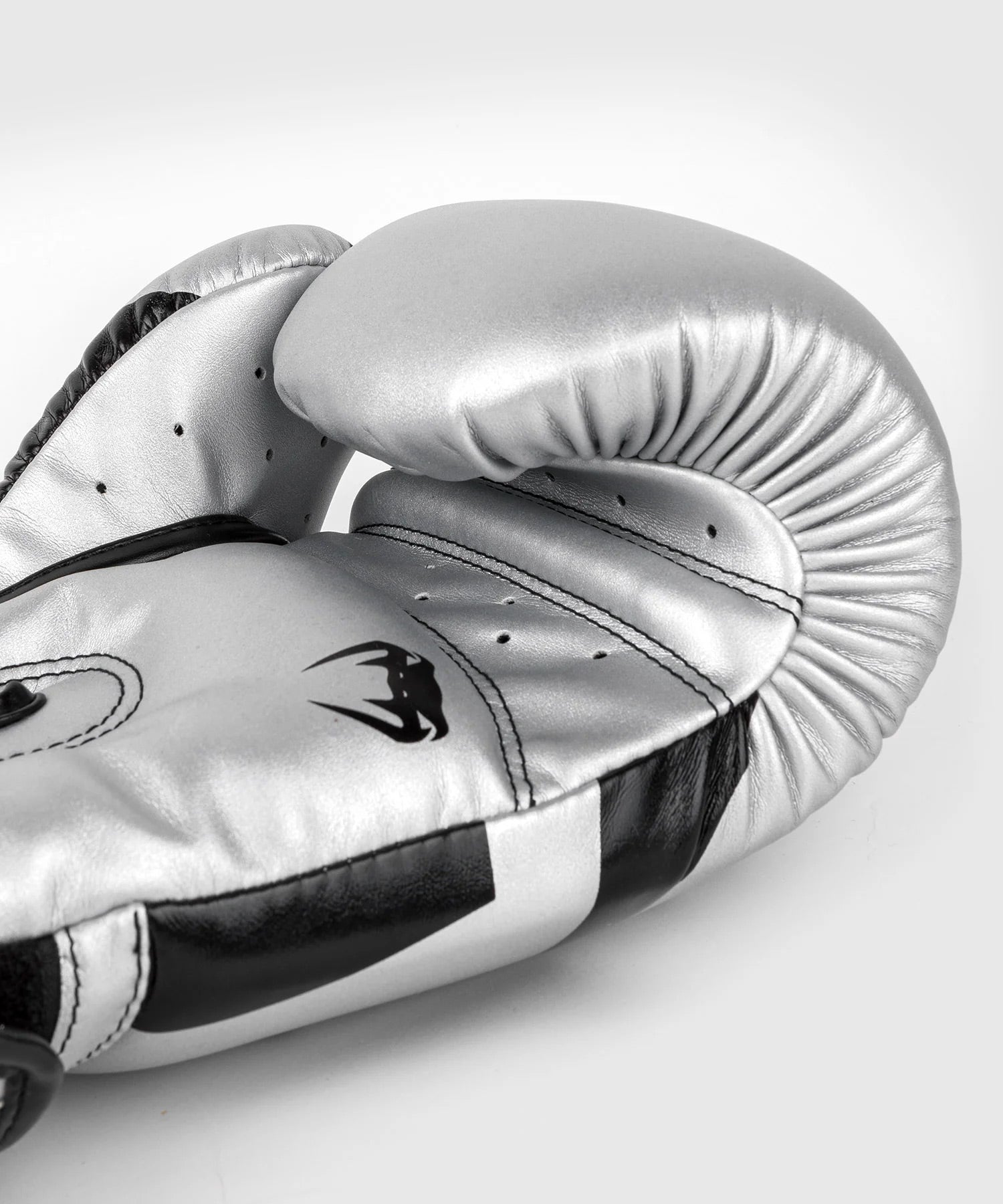 Venum Elite Boxing Gloves - Silver/Black - The Fight Club