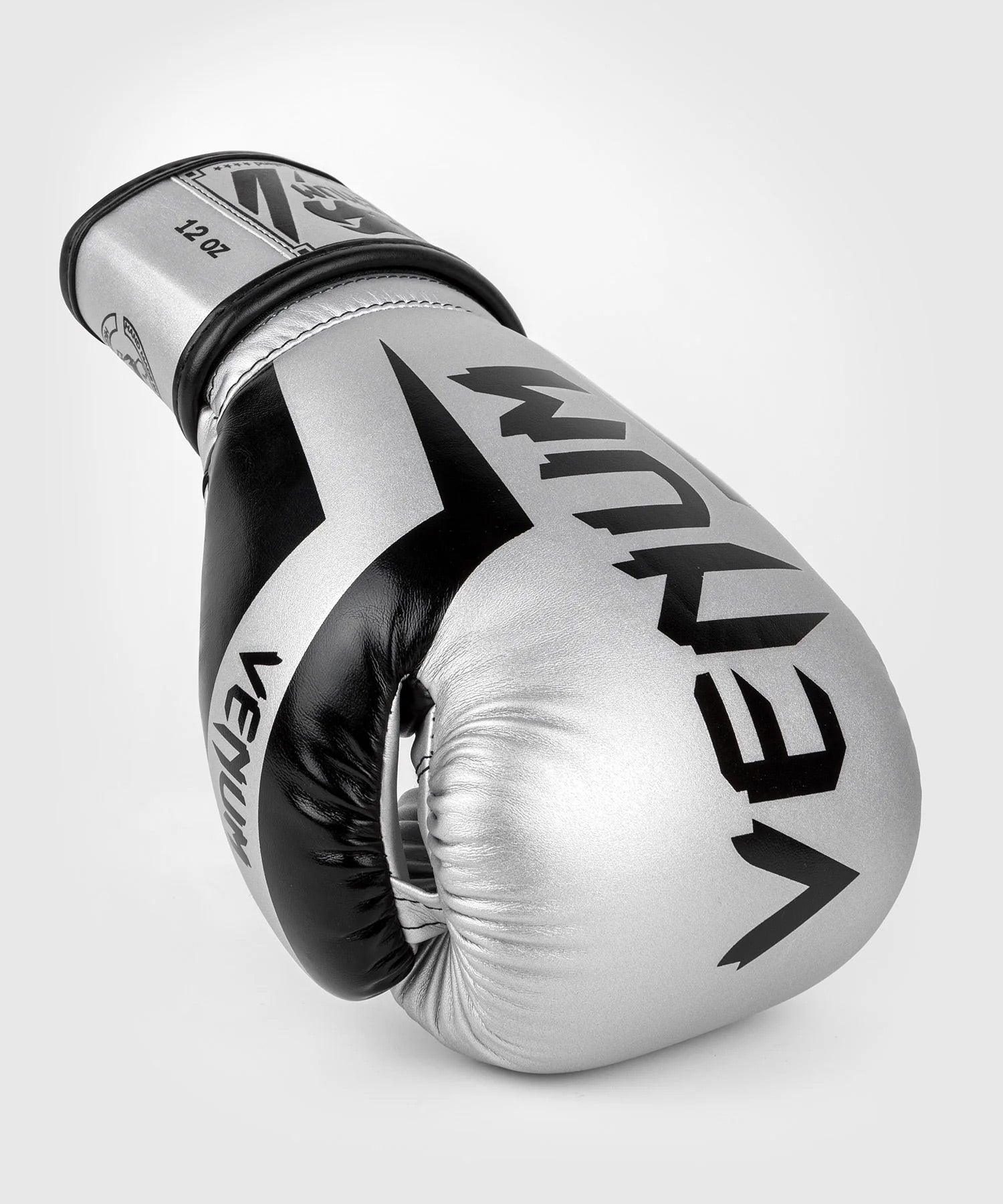 Venum Elite Boxing Gloves - Silver/Black - The Fight Club