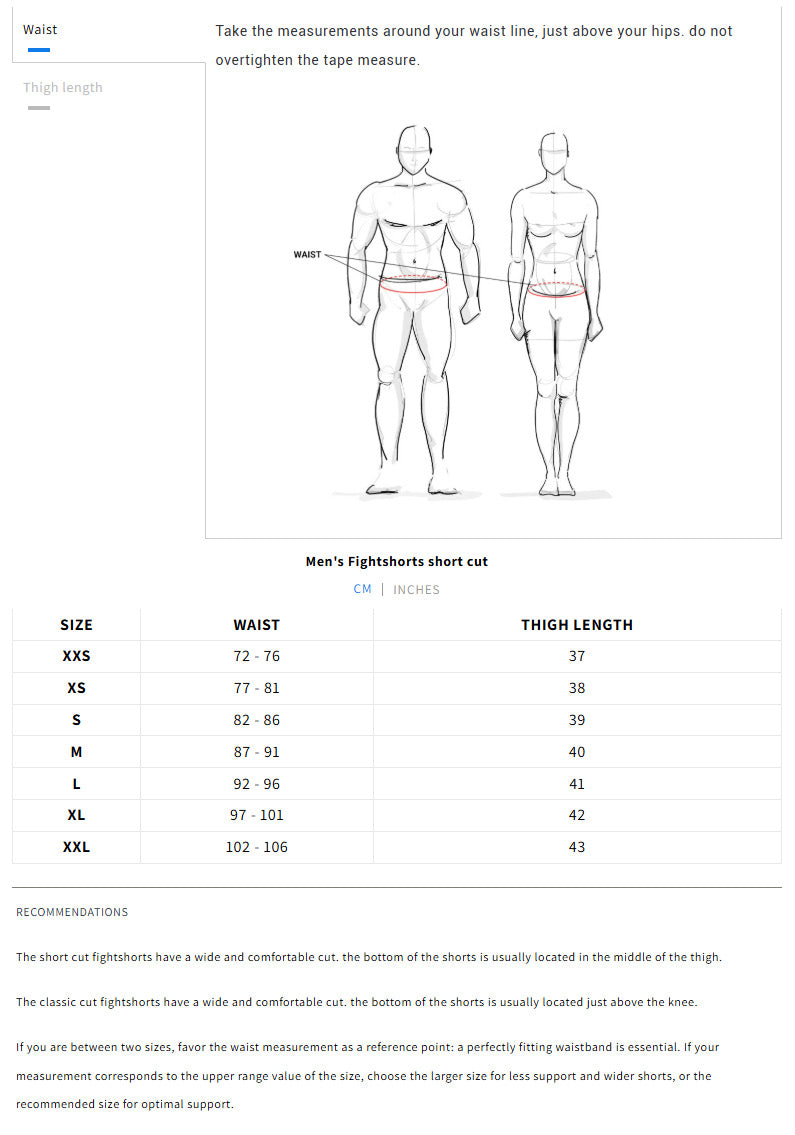 Venum UFC Unrivaled Sean O'Malley Vale Tudo Shorts Pink Size Guide - The Fight Club