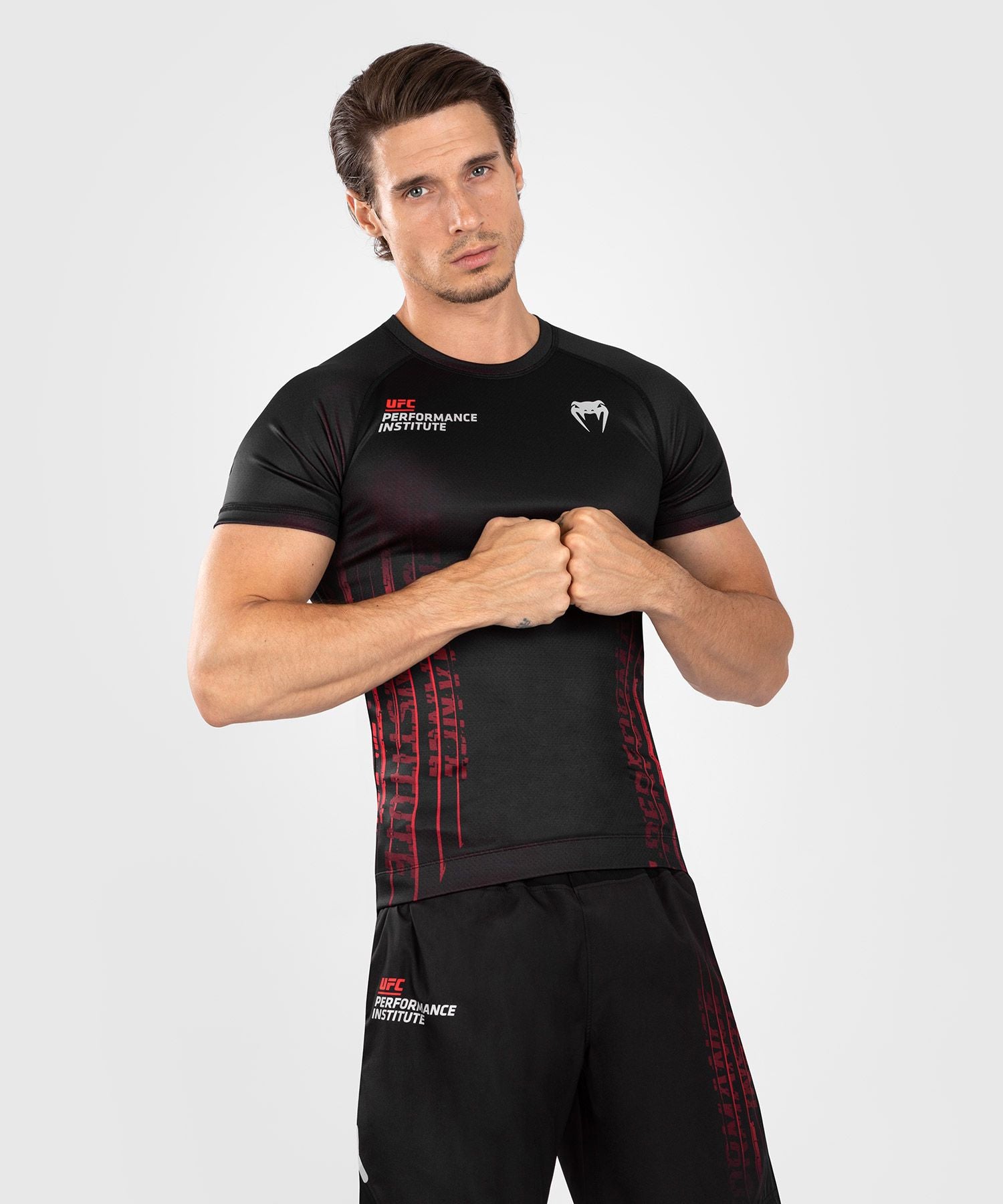 Venum UFC Performance Institute 2.0 Men's Rash Guard- Black/Red - The Fight Club