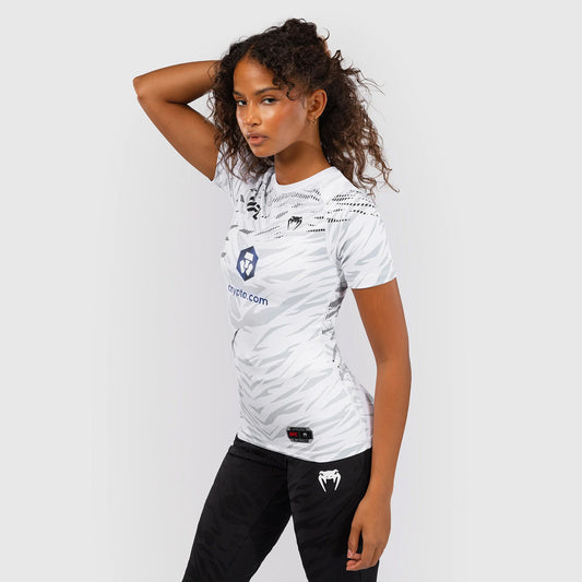 Venum UFC Fusion Authentic Fight Night Women's Performance Short Sleeve Rash Guard - White - The Fight Club