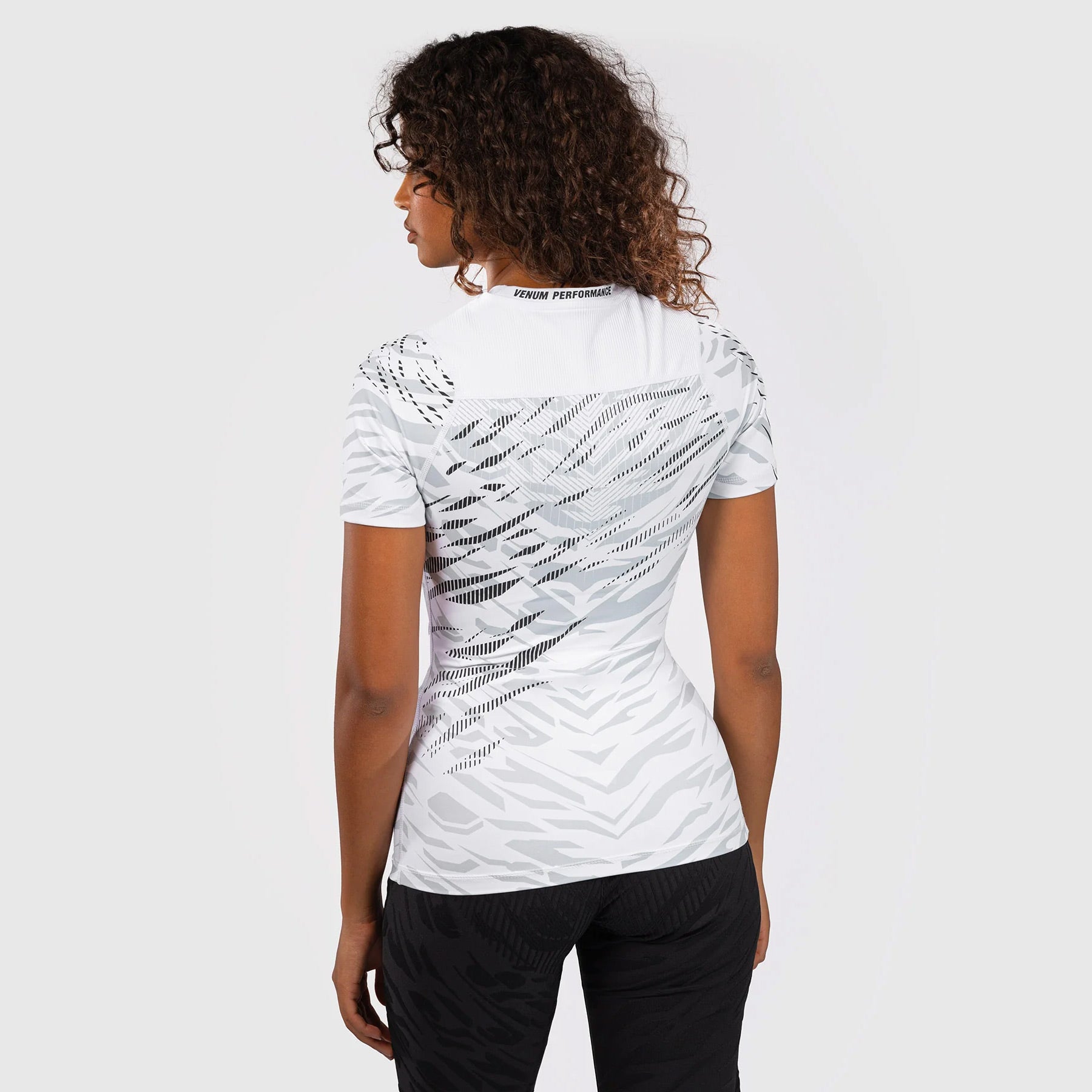 Venum UFC Fusion Authentic Fight Night Women's Performance Short Sleeve Rash Guard - White - The Fight Club