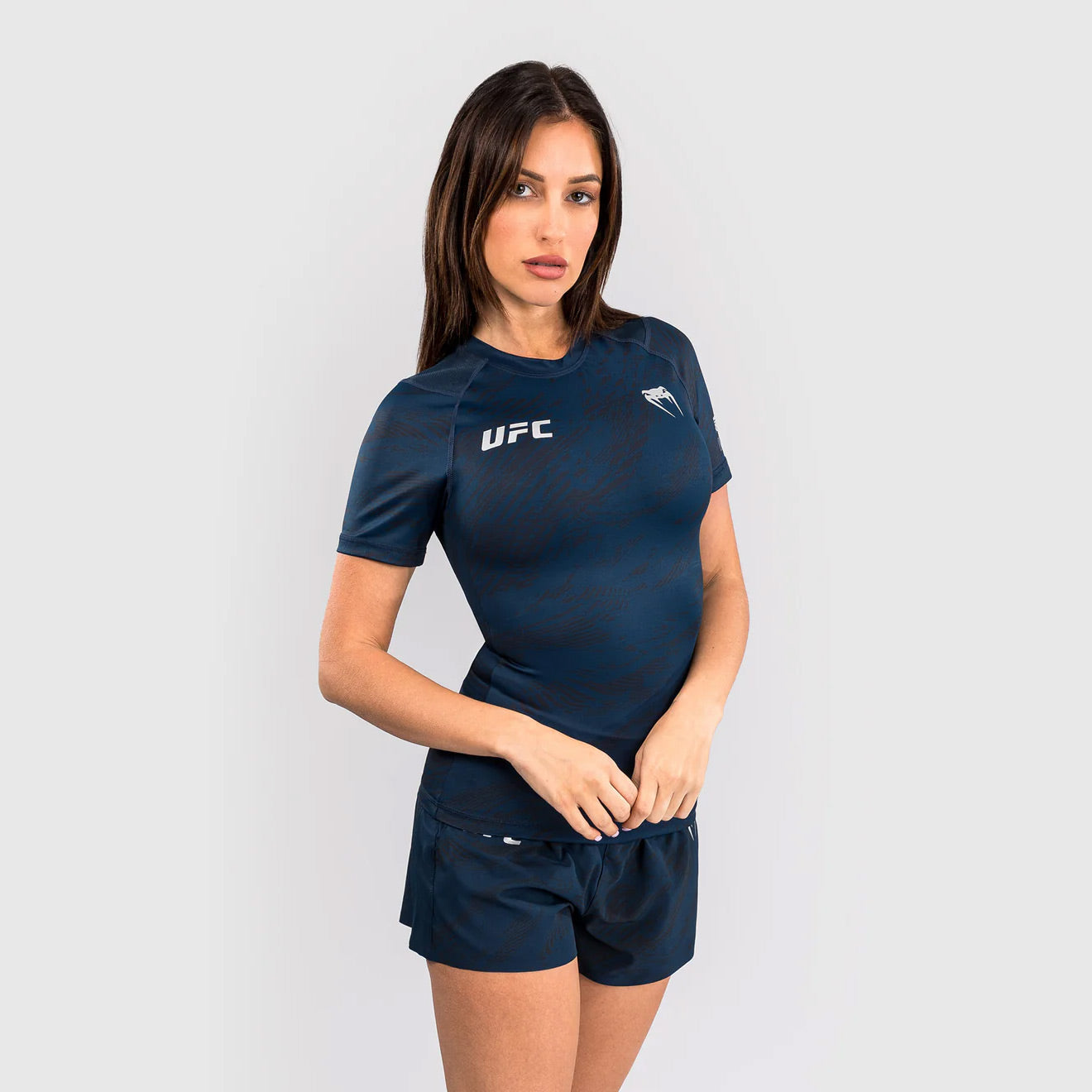 Venum UFC Fusion Fight Week Women's Performance Short Sleeve Rash Guard - Oceanic Blue - The Fight Club