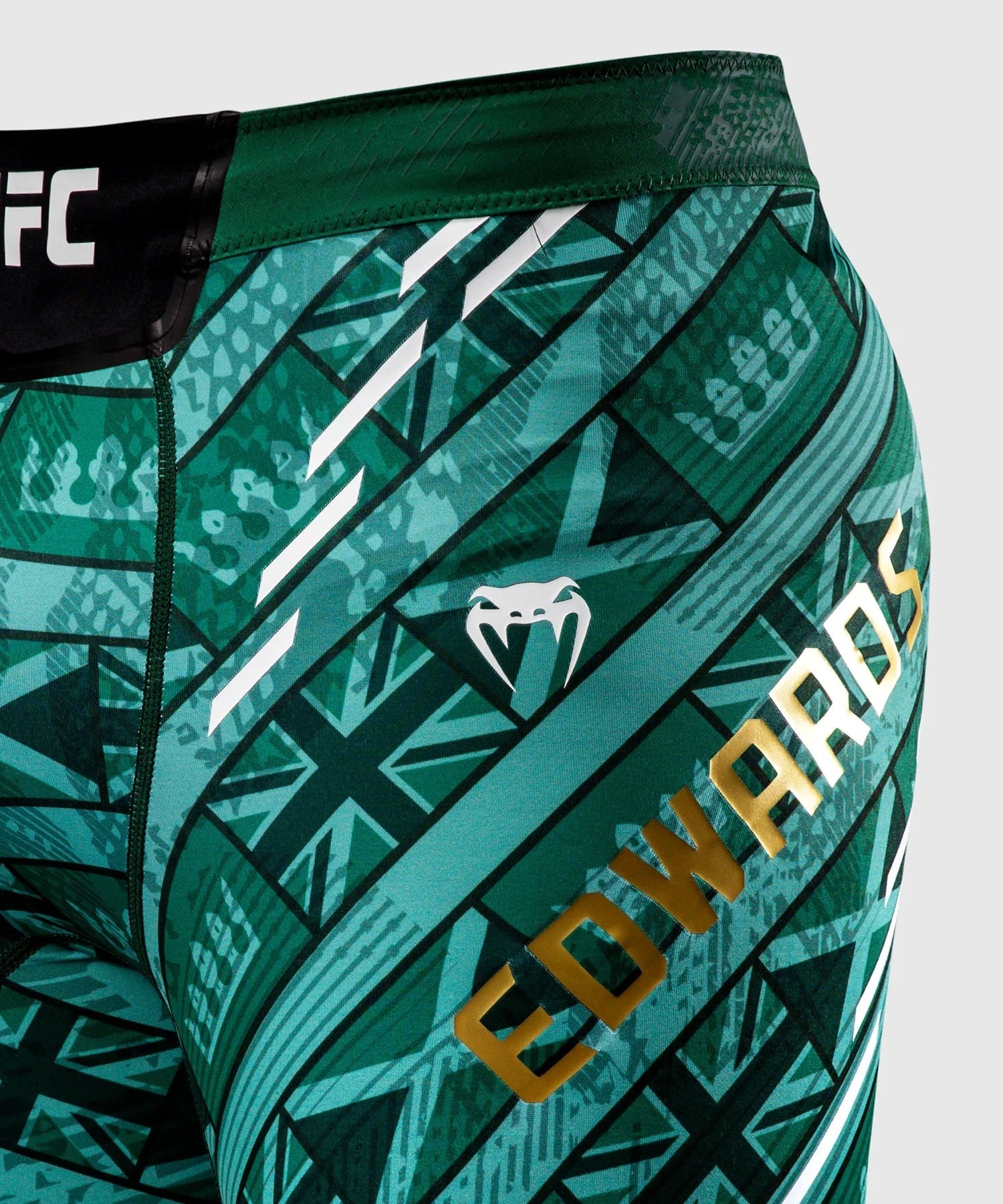 Venum UFC Unrivaled Leon Edwards Men's Vale Tudo Shorts Green - The Fight Club