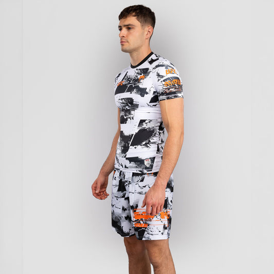 Venum Men's UFC Zenith White Authentic Fight Week Performance Short Sleeve Rash Guard - The Fight Club