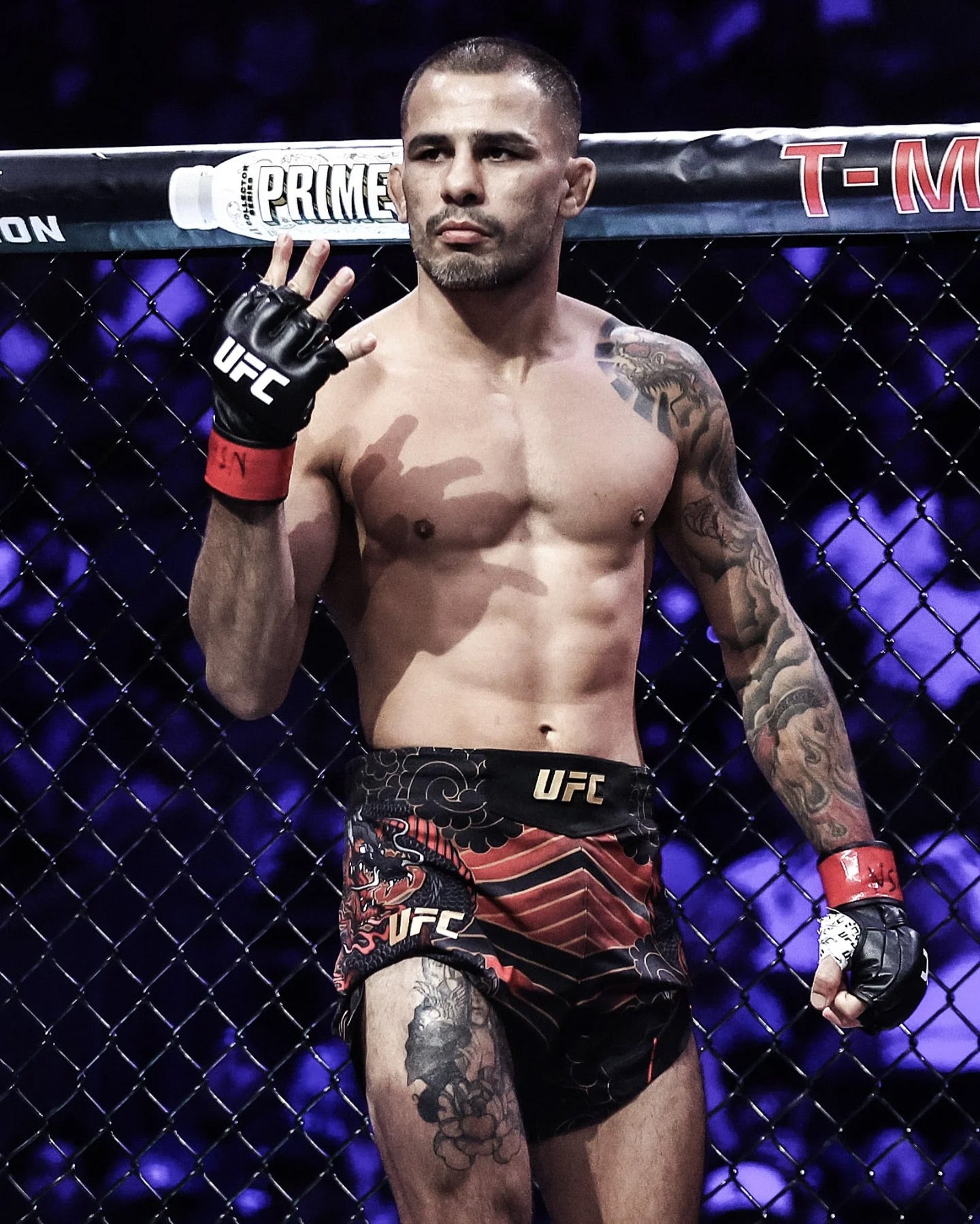 Venum UFC Unrivaled Alexandre Pantoja Short Fit Fight Shorts Red - The Fight Club