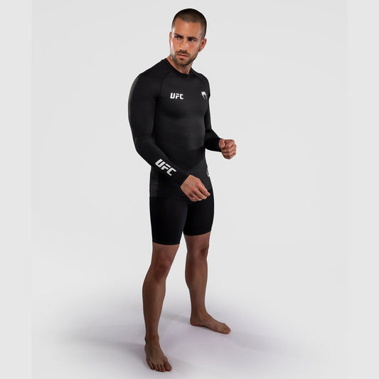 Venum UFC Unity Fight Week Long Sleeve Rash Guard Black/White - The Fight Club