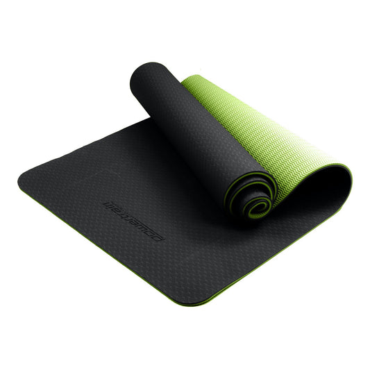 Powertrain Eco-Friendly TPE Pilates Exercise Yoga Mat 8mm - Black Green - The Fight Club