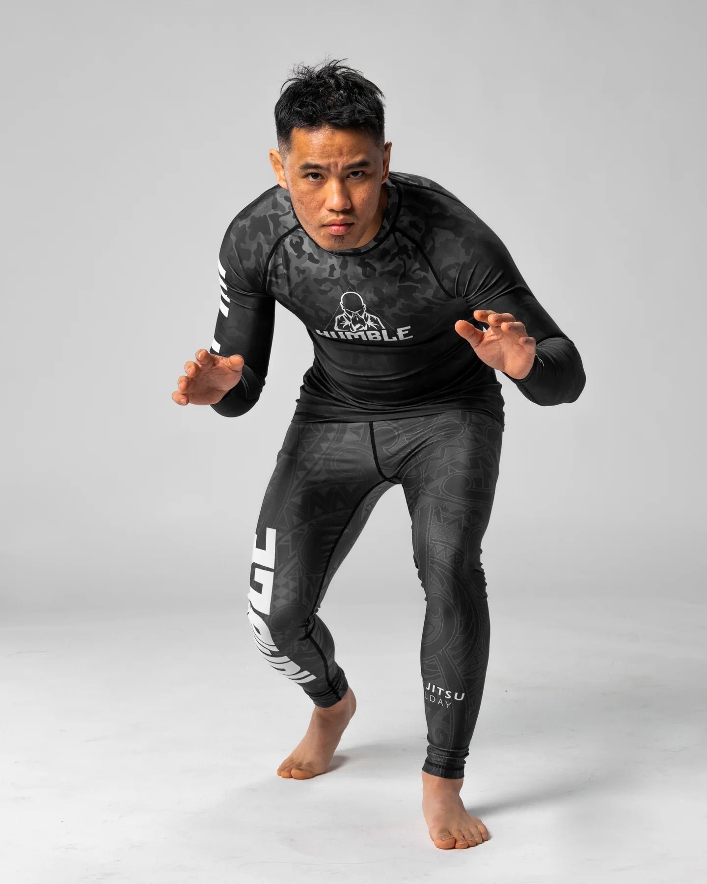 Humble Black Camo Rash Guard Long Sleeve - The Fight Club