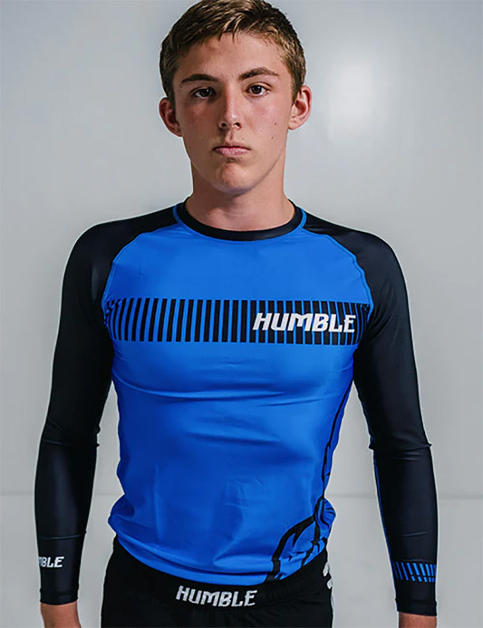 Humble Ranked Rash Guard Long Sleeve Blue - The Fight Club