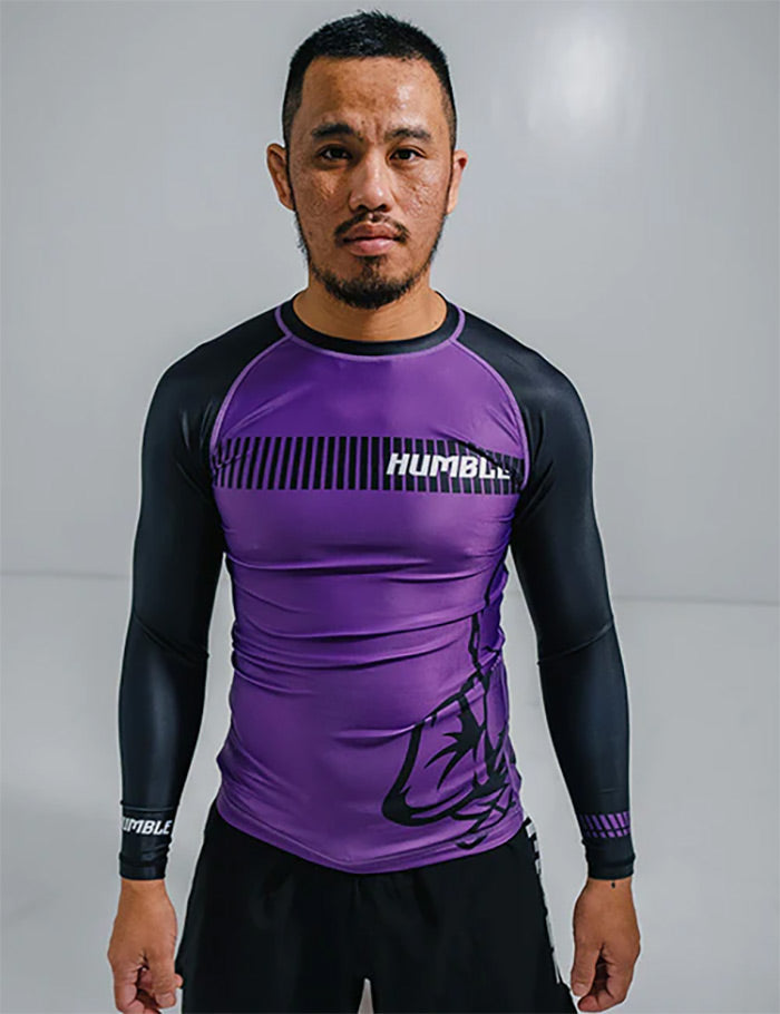 Humble Ranked Rash Guard Long Sleeve Purple - The Fight Club