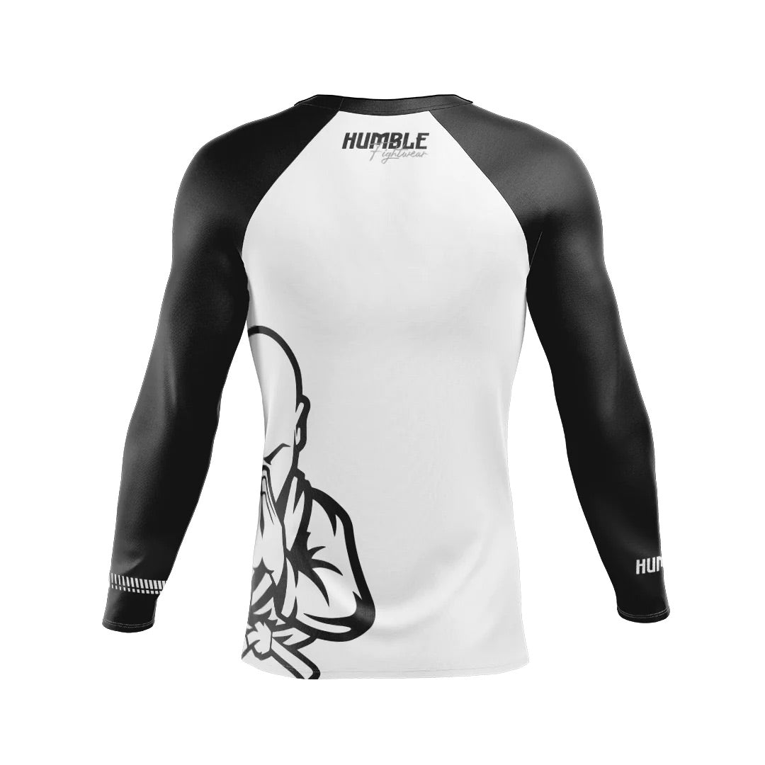 Humble Ranked Rash Guard Long Sleeve White/Black - The Fight Club