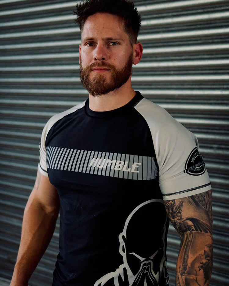 Humble Ranked Rash Guard White/Black - The Fight Club