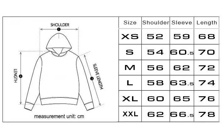 The Fight Club Hoodie Size Guide - White