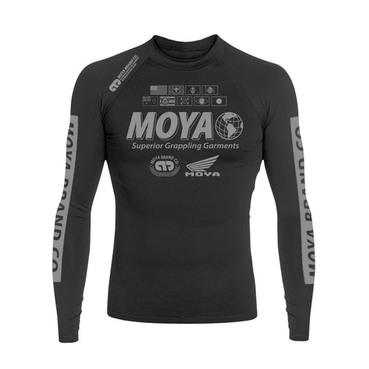 Moya Ranked Long Sleeve Rash Guard Black - The Fight Club