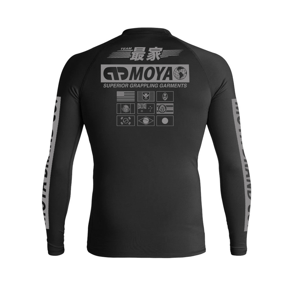 Moya Ranked Long Sleeve Rash Guard Black - The Fight Club