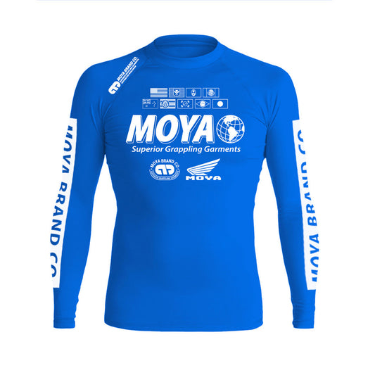 Moya Ranked Long Sleeve Rash Guard Blue - The Fight Club