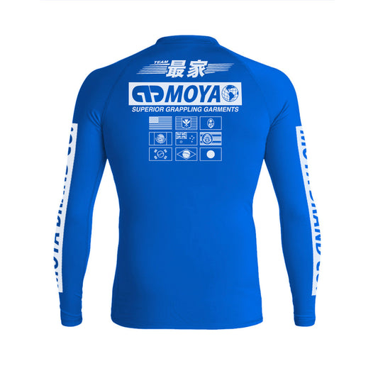 Moya Ranked Long Sleeve Rash Guard Blue - The Fight Club
