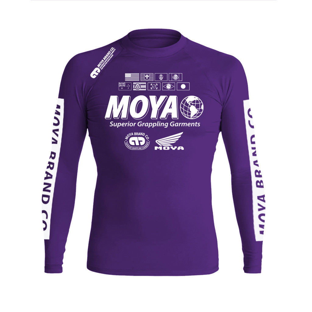 Moya Ranked Long Sleeve Rash Guard Purple - The Fight Club