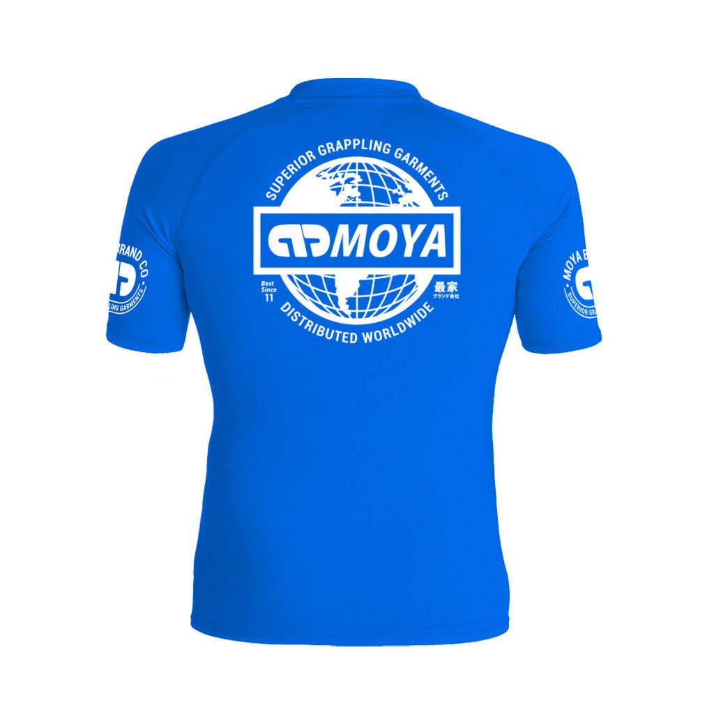 Moya Ranked Short Sleeve Rash Guard Blue - The Fight Club