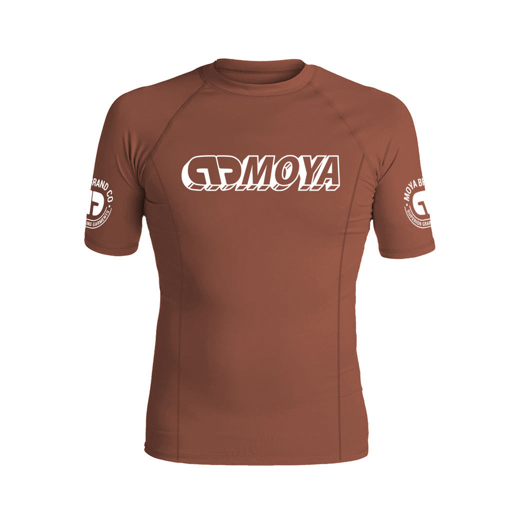 Moya Ranked Short Sleeve Rash Guard Brown - The Fight Club