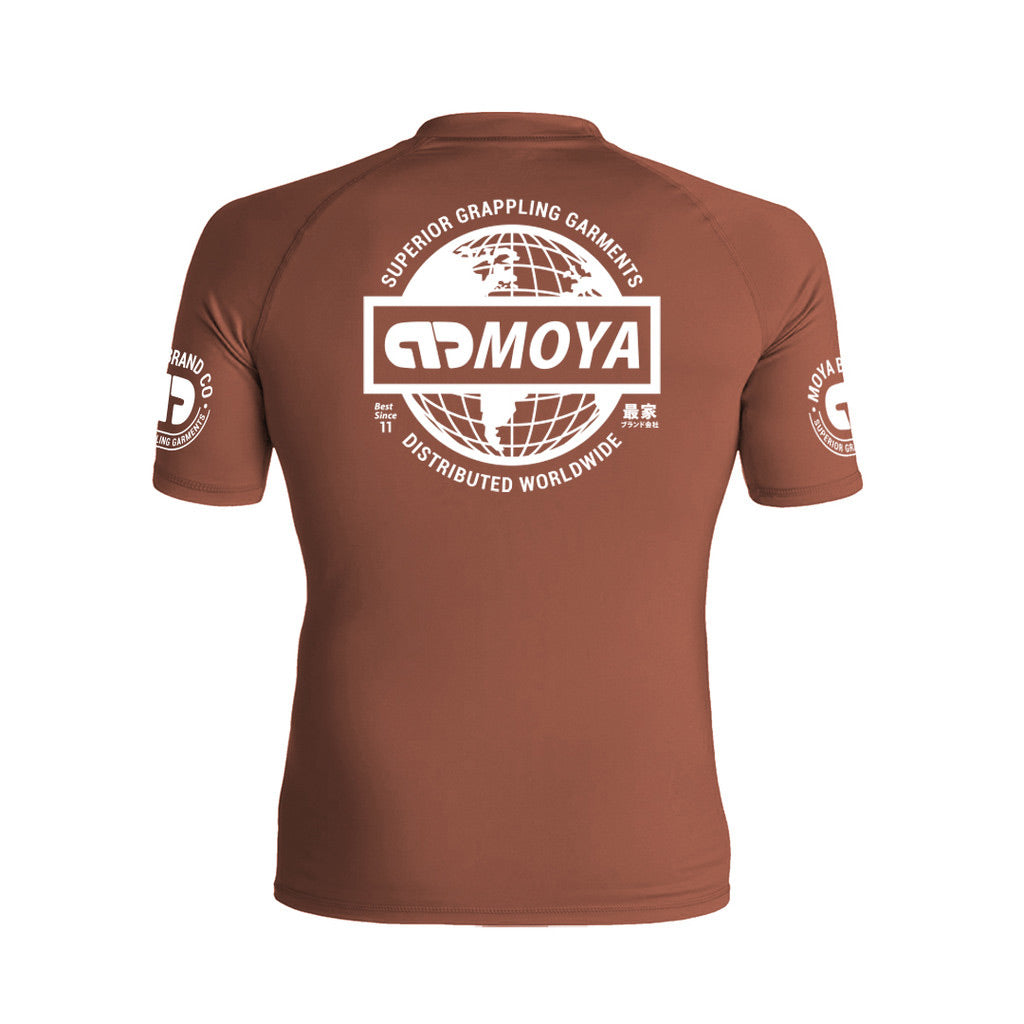 Moya Ranked Short Sleeve Rash Guard Brown - The Fight Club