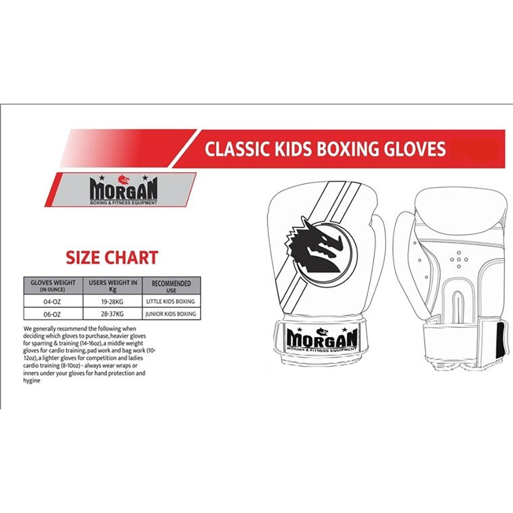 Morgan V2 Classic Kids Boxing Gloves (4-6oz) - The Fight Club