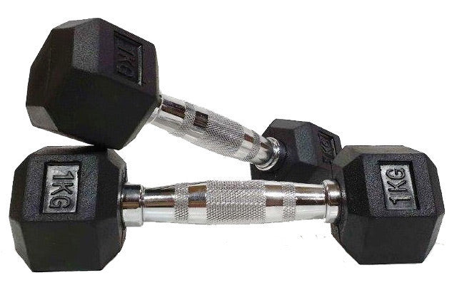 Morgan Rubber Hex Dumbbells - Pair (1k-35kg) - The Fight Club