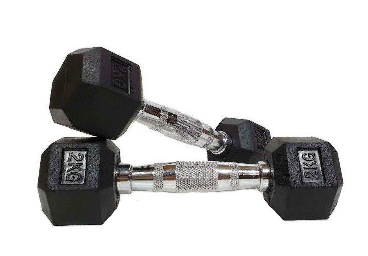 Morgan Rubber Hex Dumbbells - Pair (1k-35kg) - The Fight Club