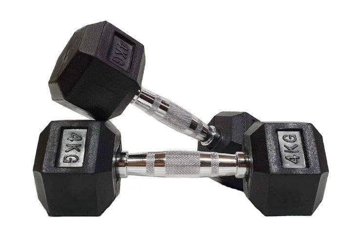 Morgan Rubber Hex Dumbbells - Pair (1k-35kg) - The Fight Club