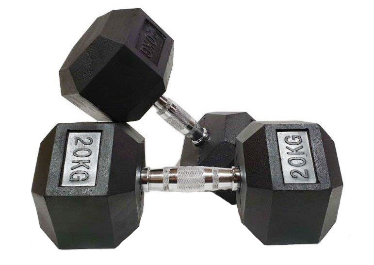 Morgan Rubber Hex Dumbbells - Pair (1k-35kg) - The Fight Club