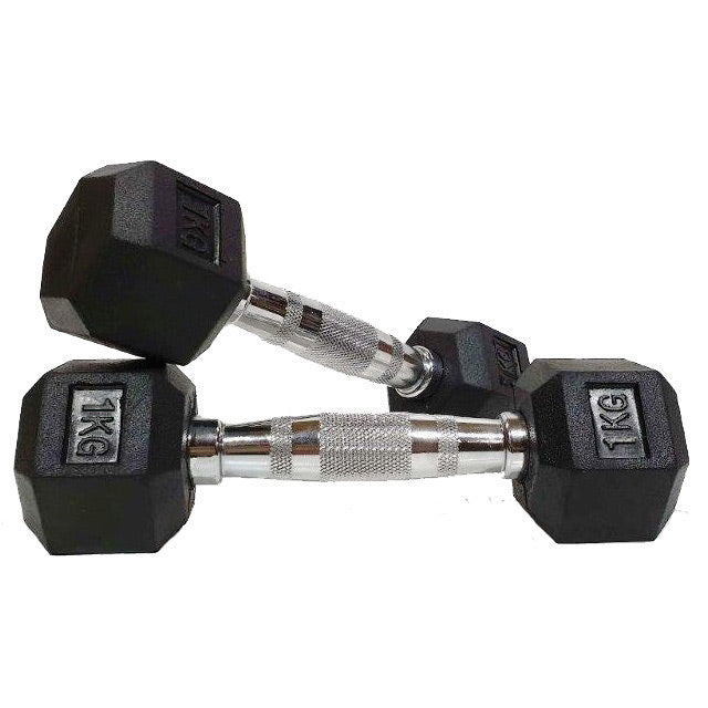 Morgan Rubber Hex Dumbbells - Pair (1k-35kg) - The Fight Club