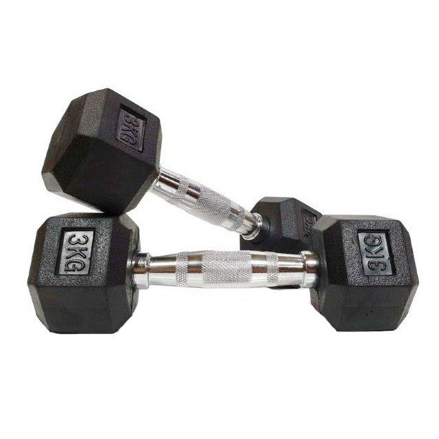 Morgan Rubber Hex Dumbbells - Pair (1k-35kg) - The Fight Club