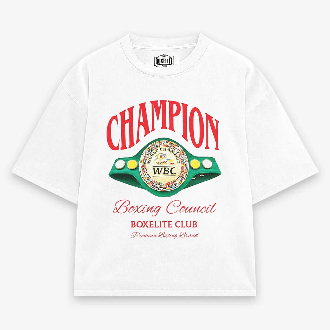 BoxElite Champion Belt White T-Shirt - The Fight Club