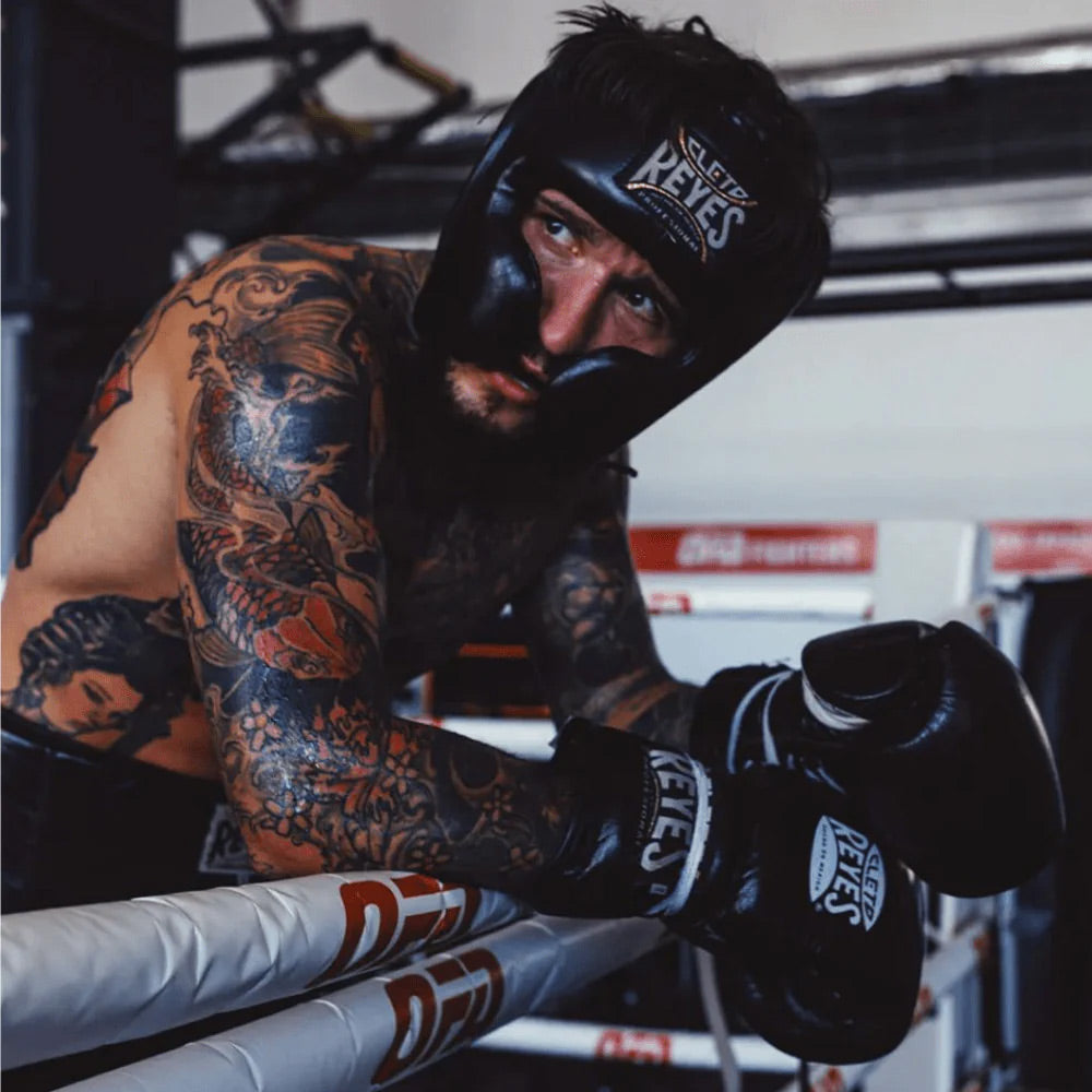 Cleto Reyes Headgear with Cheek Protector Black - The Fight Club