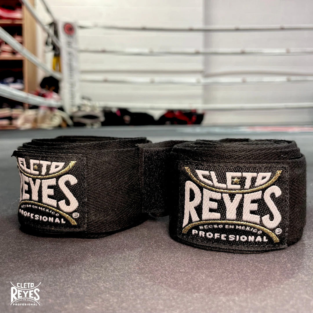 Cleto Reyes Hand Wraps Hook and Loop 4.5m Black - The Fight Club