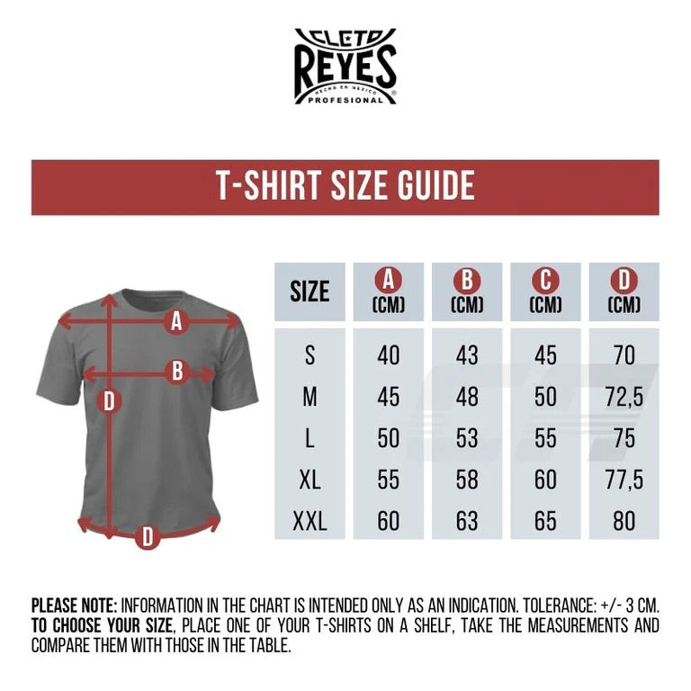 Cleto Reyes Champy T-Shirt Black Size Guide - The Fight Club
