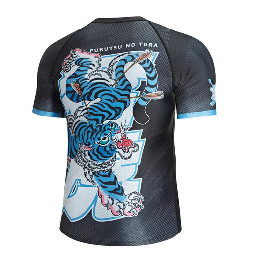 Budo Defiant Tiger Black/Blue Rash Guard - The Fight Club