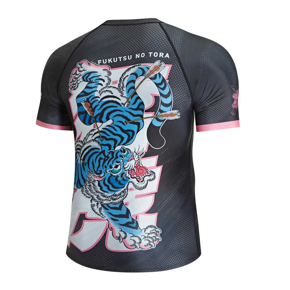 Budo Defiant Tiger Black/Pink Rash Guard - The Fight Club