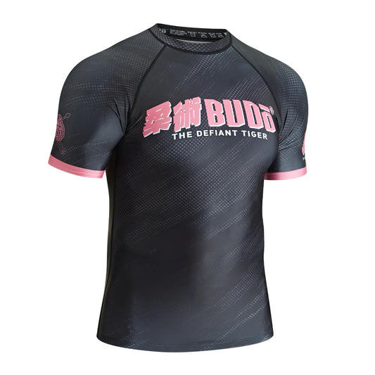 Budo Defiant Tiger Black/Pink Rash Guard - The Fight Club