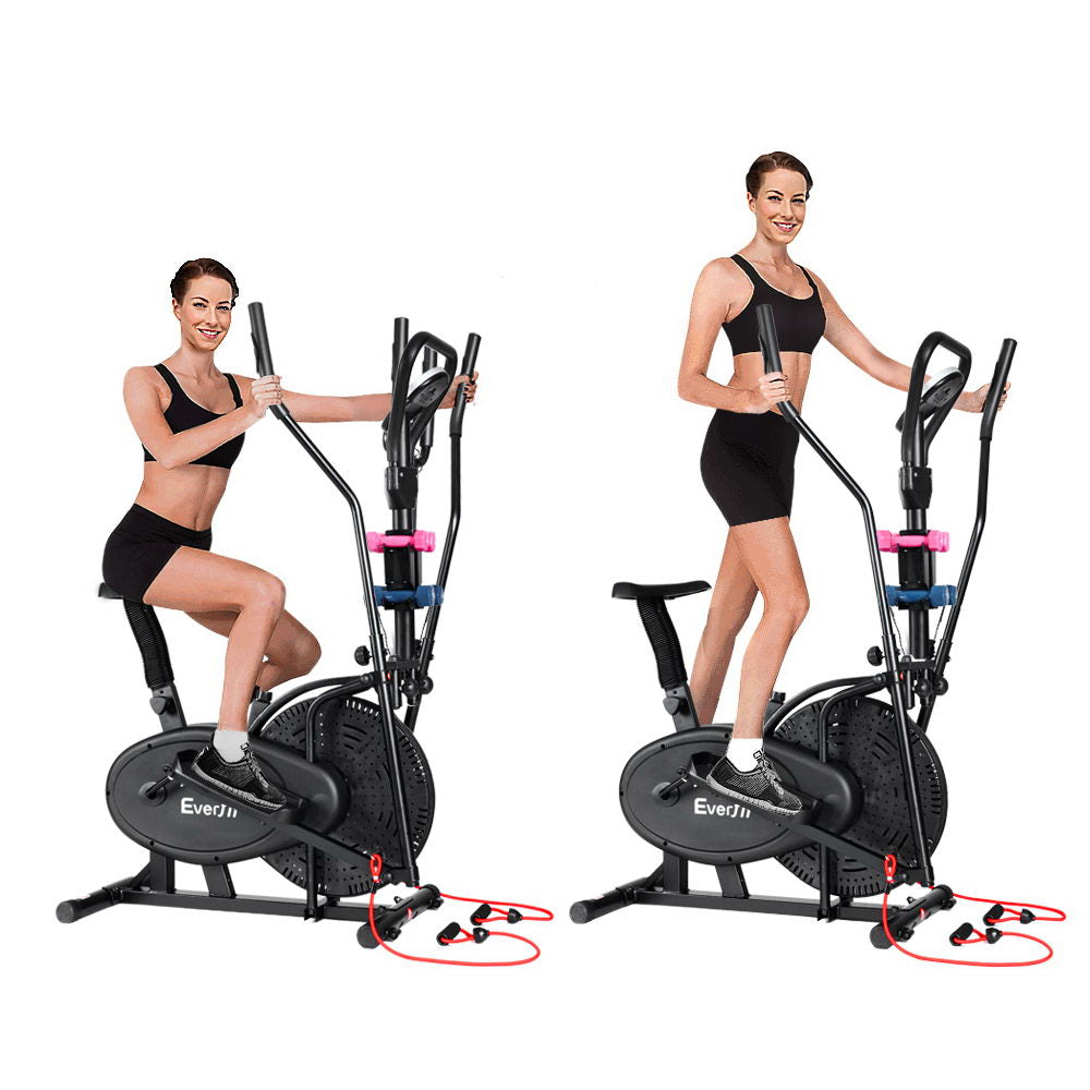 Everfit Exercise Bike 6 in 1 Elliptical Cross Trainer Home Gym Indoor Cardio - The Fight Club