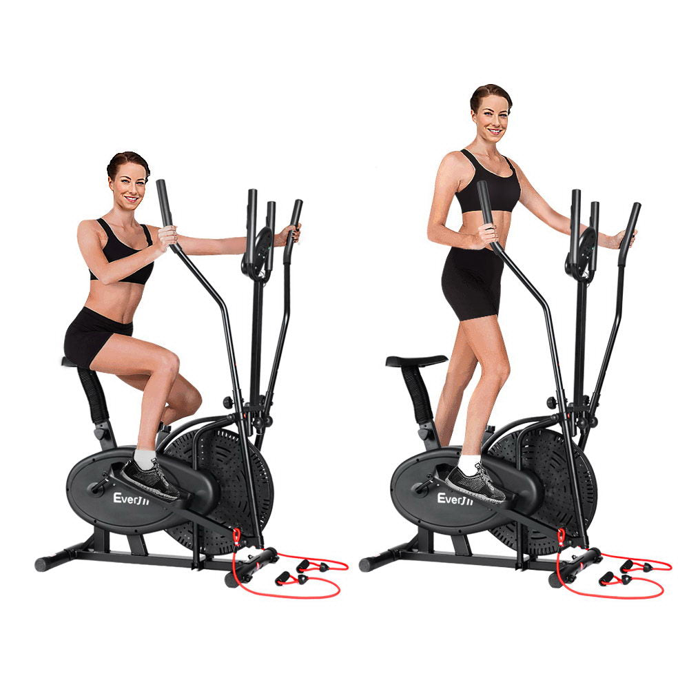Everfit Exercise Bike 5 in 1 Elliptical Cross Trainer Home Gym Indoor Cardio - The Fight Club